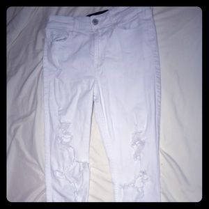 White ripped jeans